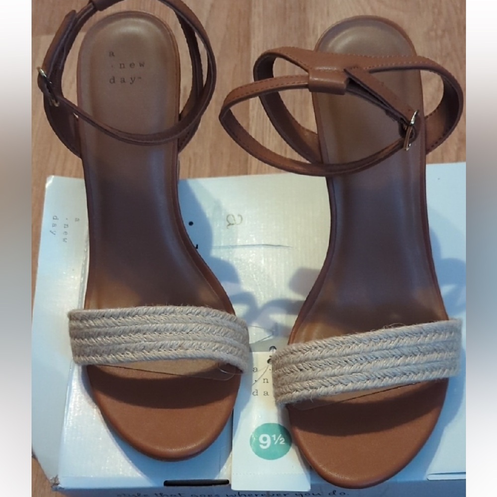 A New Day Brown and Cream Sandals